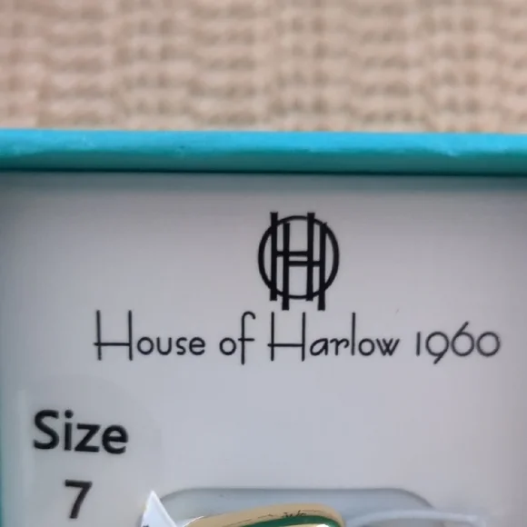 House of Harlow 1960 Gold Plated Ring Elegant Jewelry Sz 7 & 8 New - Picture 4 of 6